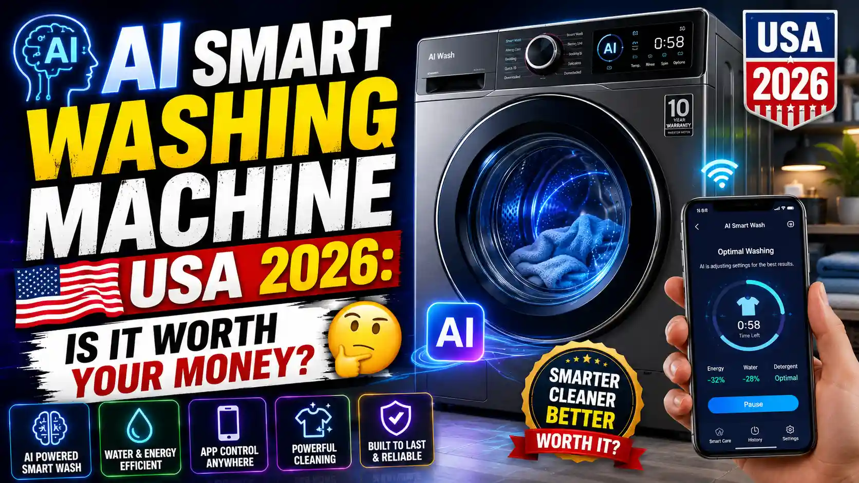 AI Smart Washing Machine USA 2026: Is It Worth Your Money? 7 AI Smart Washing Machine USA 2026: Is It Worth Your Money?