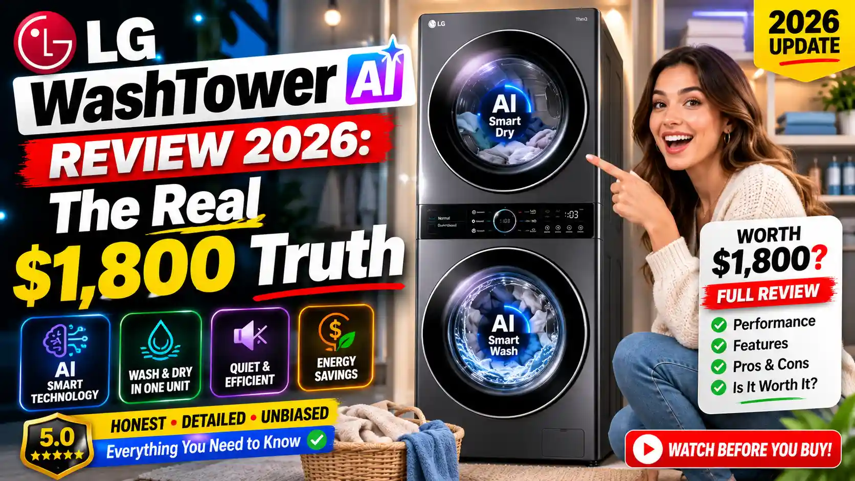 LG WashTower AI Review 2026: The Real $1,800 Truth 6 LG WashTower AI Review 2026: The Real $1,800 Truth