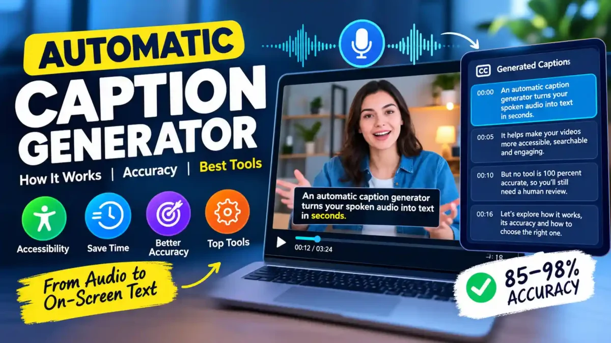Automatic Caption Generator: 5 Costly Mistakes to Avoid 1 Automatic caption generator turning video audio into synced on-screen captions
